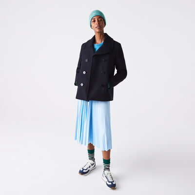 Women’s Lacoste Lettered Waist Mid-length Pleated Skirt