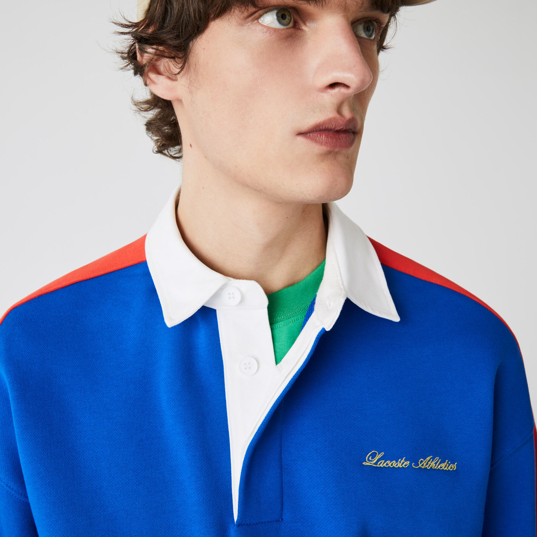 men s lacoste live colourblock fleece polo shirt sweatshirt