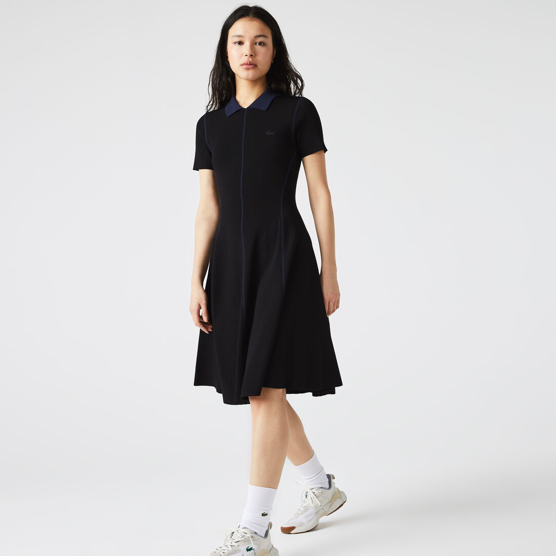 Women’s Texturised Knit Polo Skater Dress