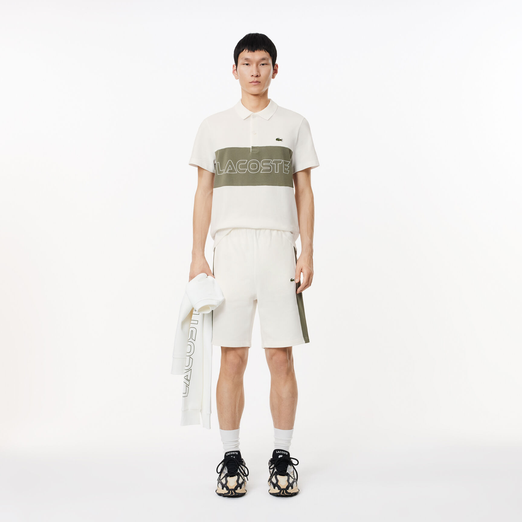 Printed Unbrushed Fleece Colourblock Jogger Shorts Printed Unbrushed Fleece Colourblock Jogger Shorts