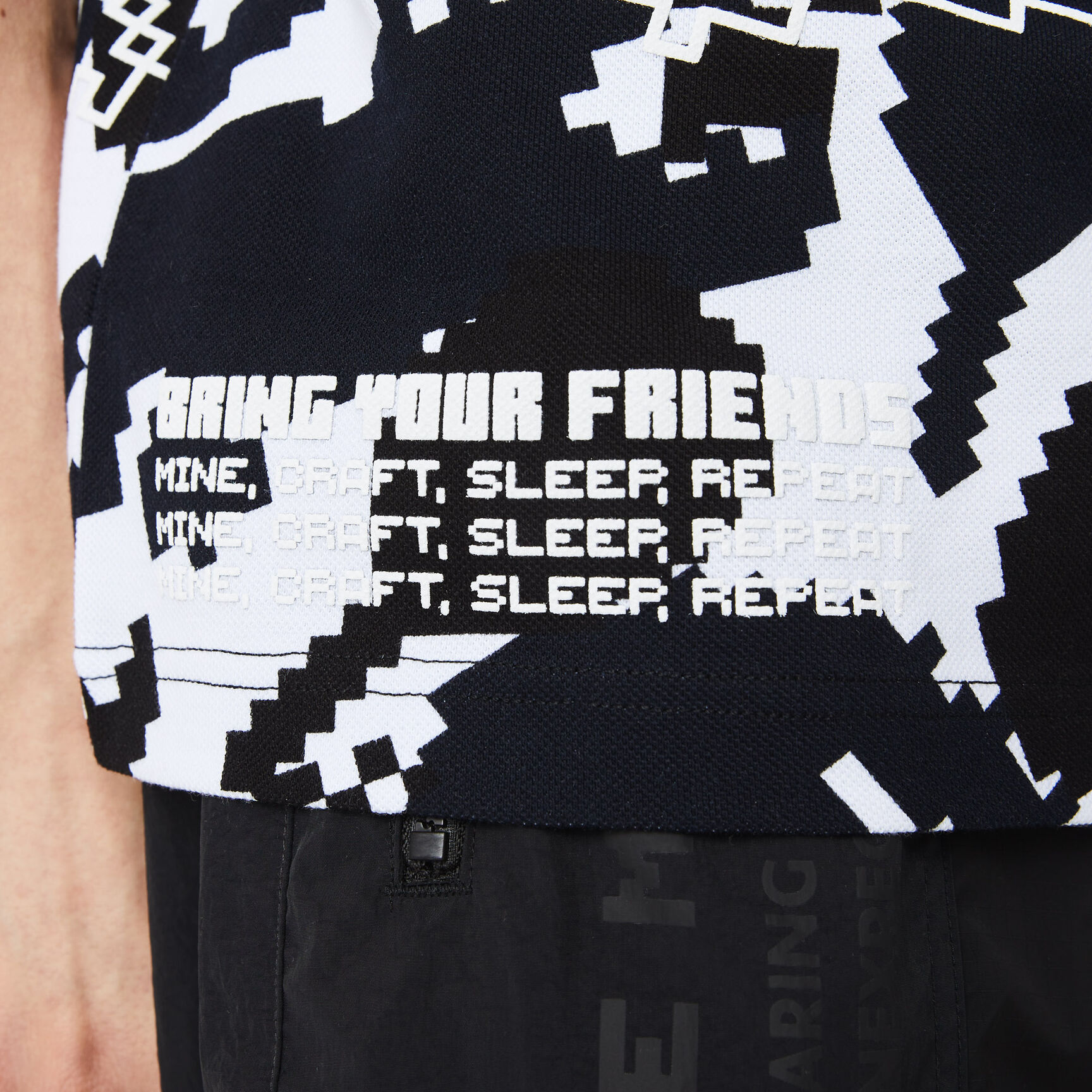 Men's Lacoste x Minecraft Print Organic Cotton Polo Shirt Men's Lacoste x Minecraft Print Organic Cotton Polo Shirt