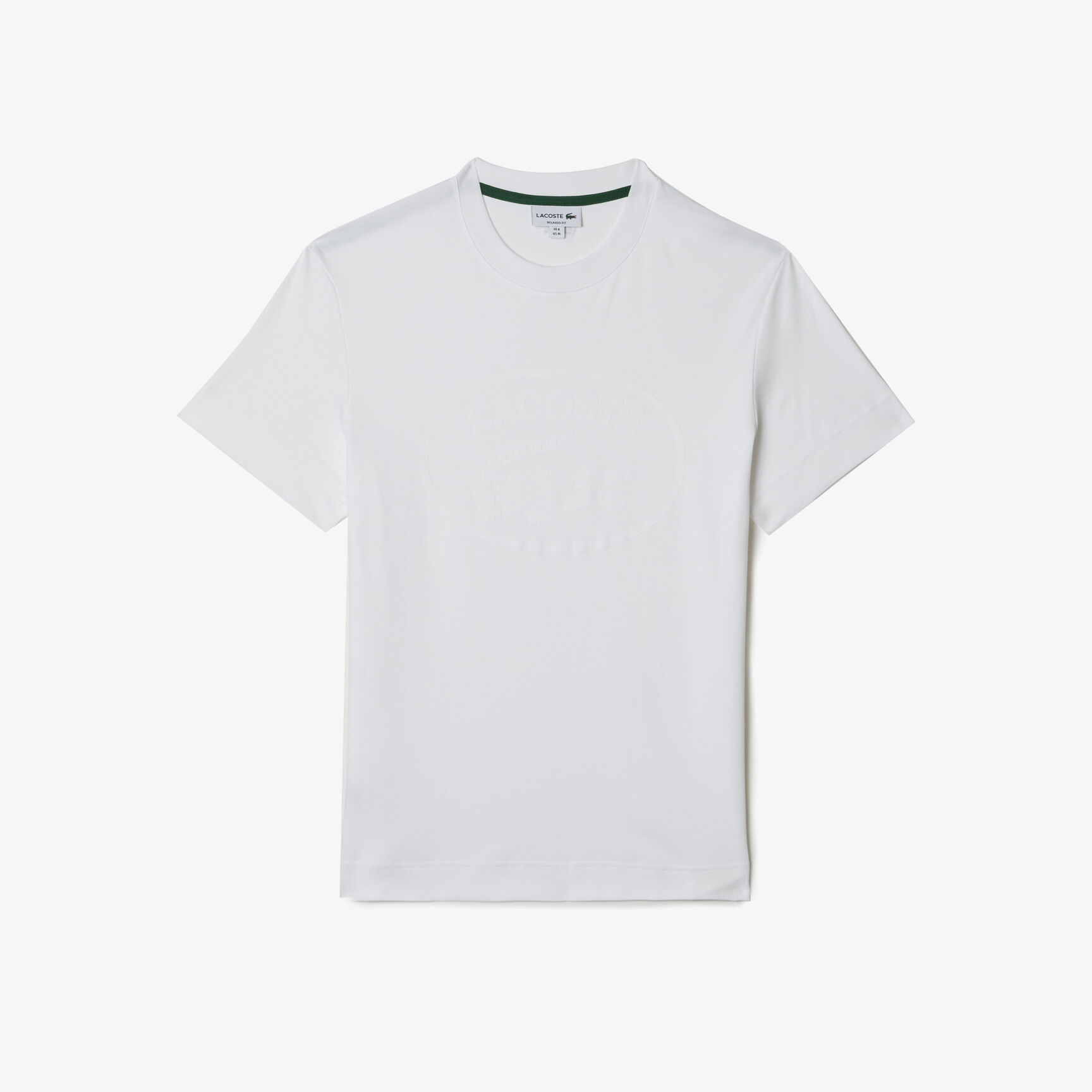 Men's Lacoste Relaxed Fit Tone-On-Tone Branded Cotton T-Shirt Men's Lacoste Relaxed Fit Tone-On-Tone Branded Cotton T-Shirt
