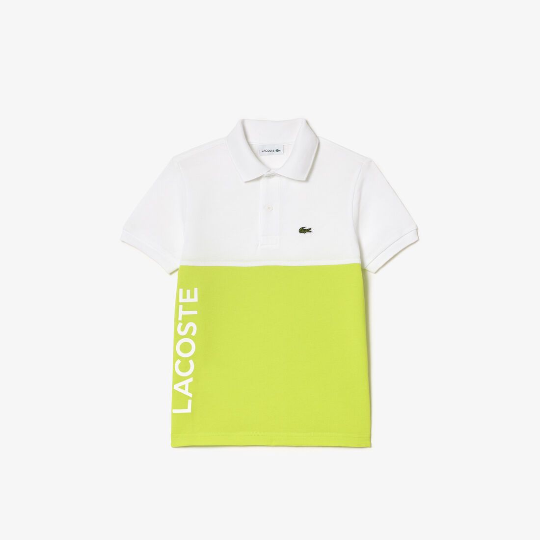 Kids’ Lacoste Organic Cotton Piqué Colourblock Polo Shirt
