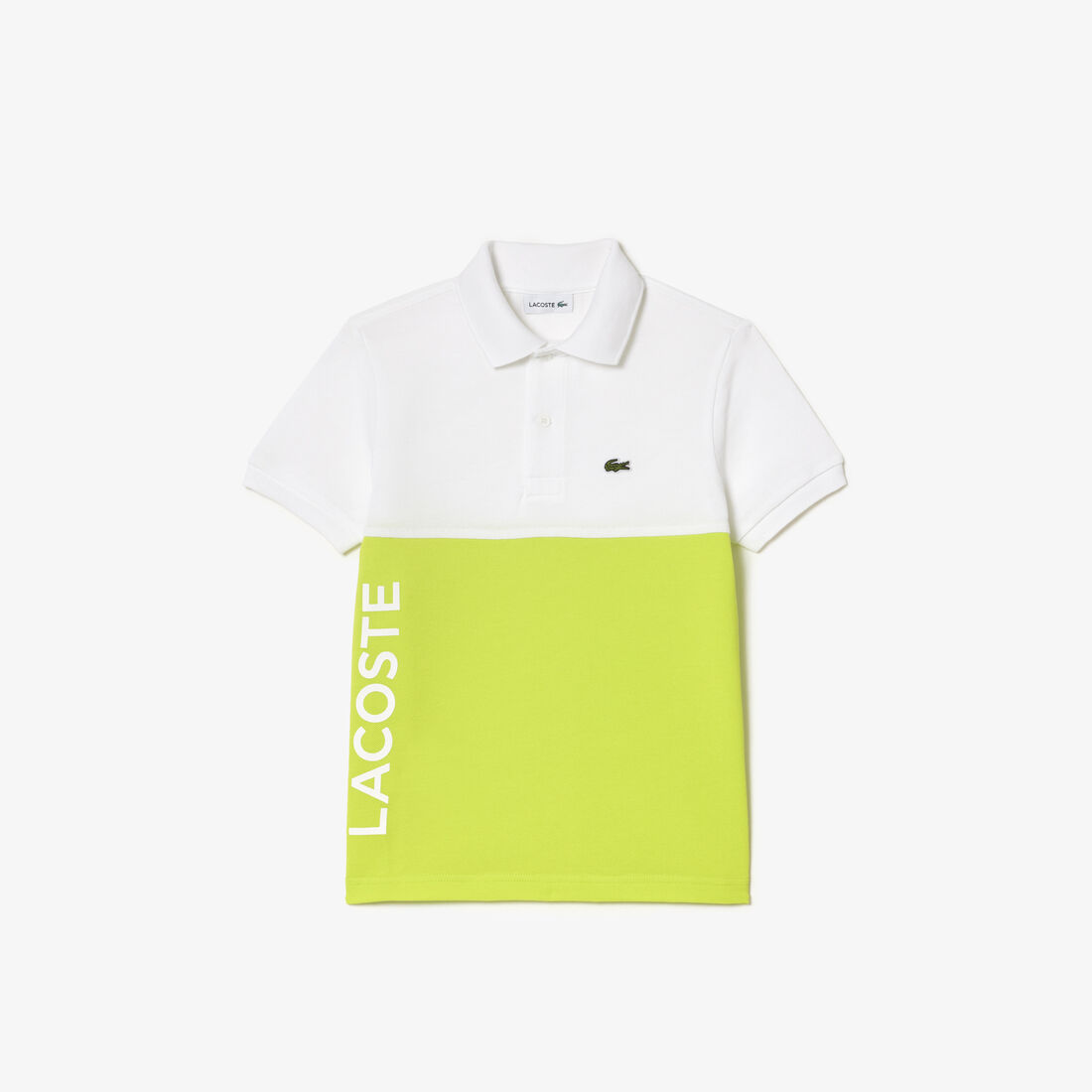 Kids' Lacoste Organic Cotton Pique Colourblock Polo Shirt