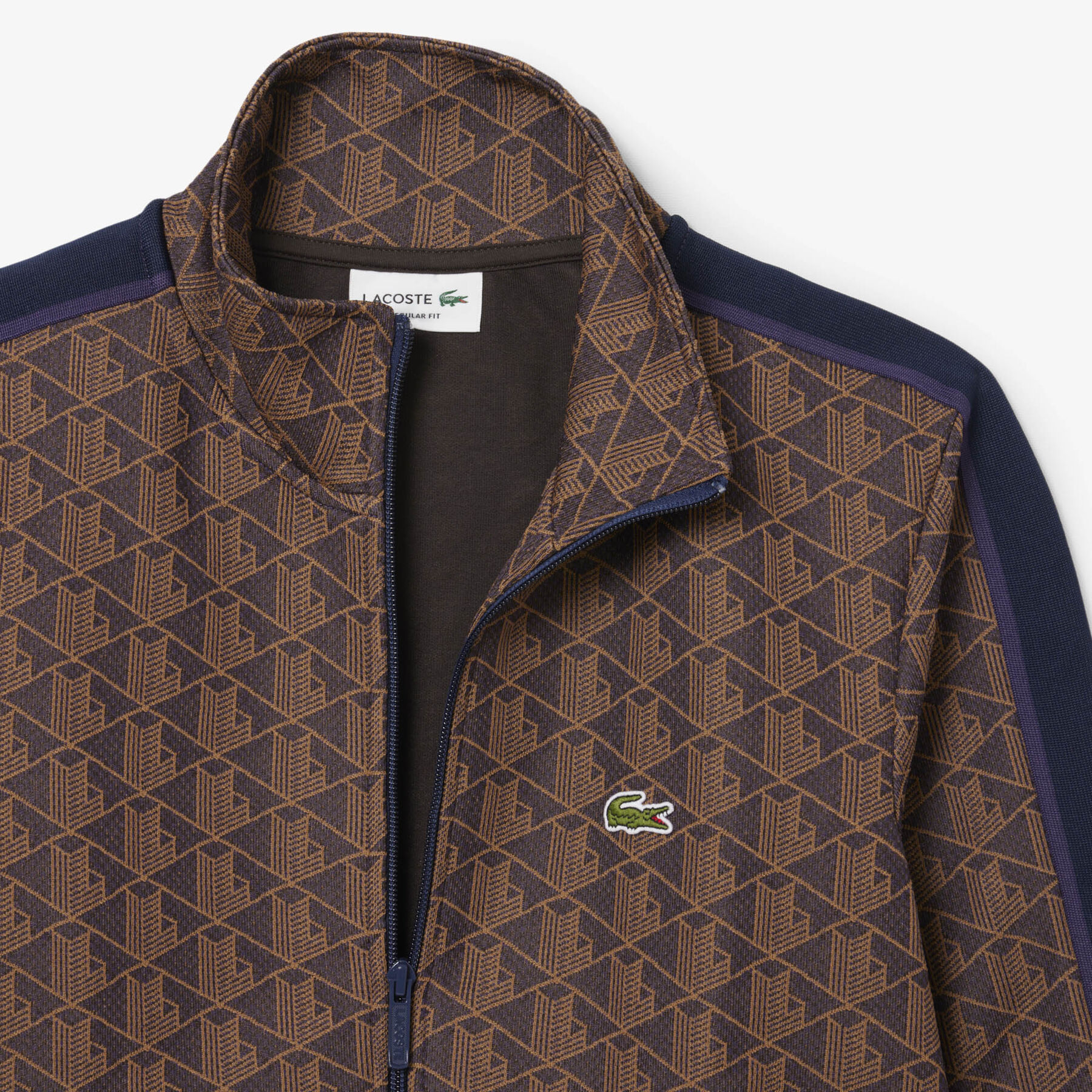 lacoste paris zip up jacquard track jacket