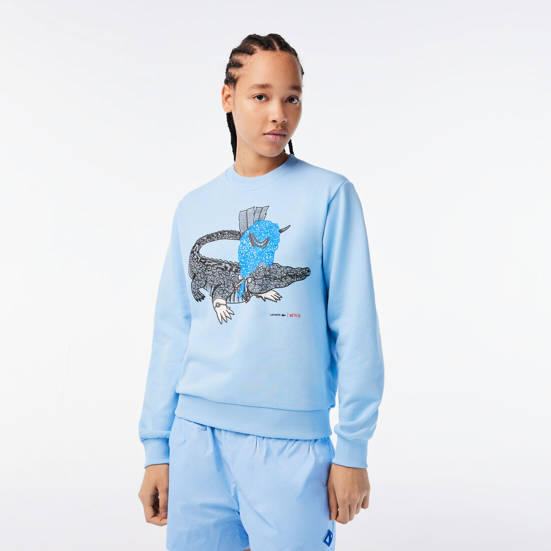 Women&rsquo;s Lacoste x Netflix Loose Fit Organic Cotton Fleece Sweatshirt