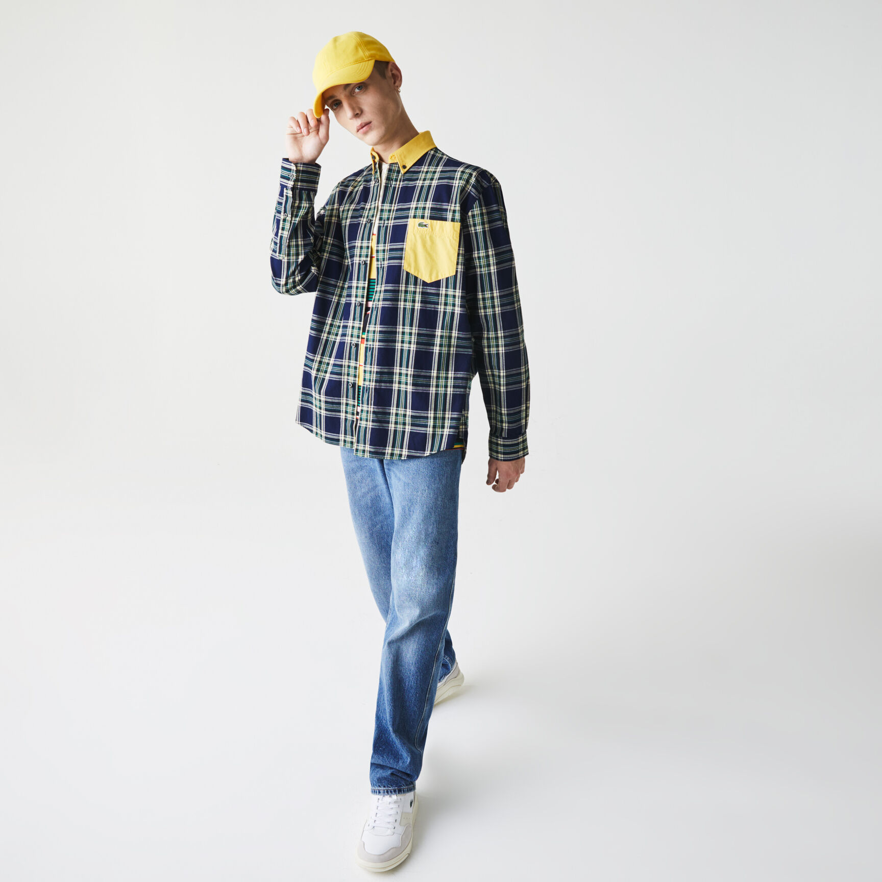 Unisex Lacoste LIVE Boxy Fit Check Cotton Shirt Unisex Lacoste LIVE Boxy Fit Check Cotton Shirt
