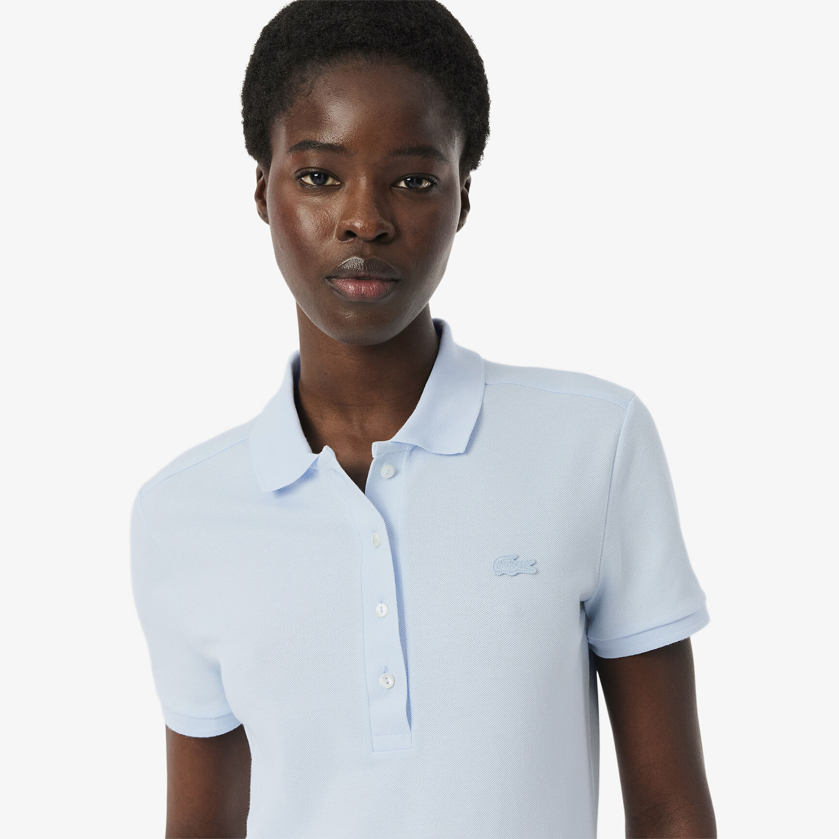 تيشيرت بولو L.12.D بقصة ضيقة من قماش بيتي بيكيه المطاطي