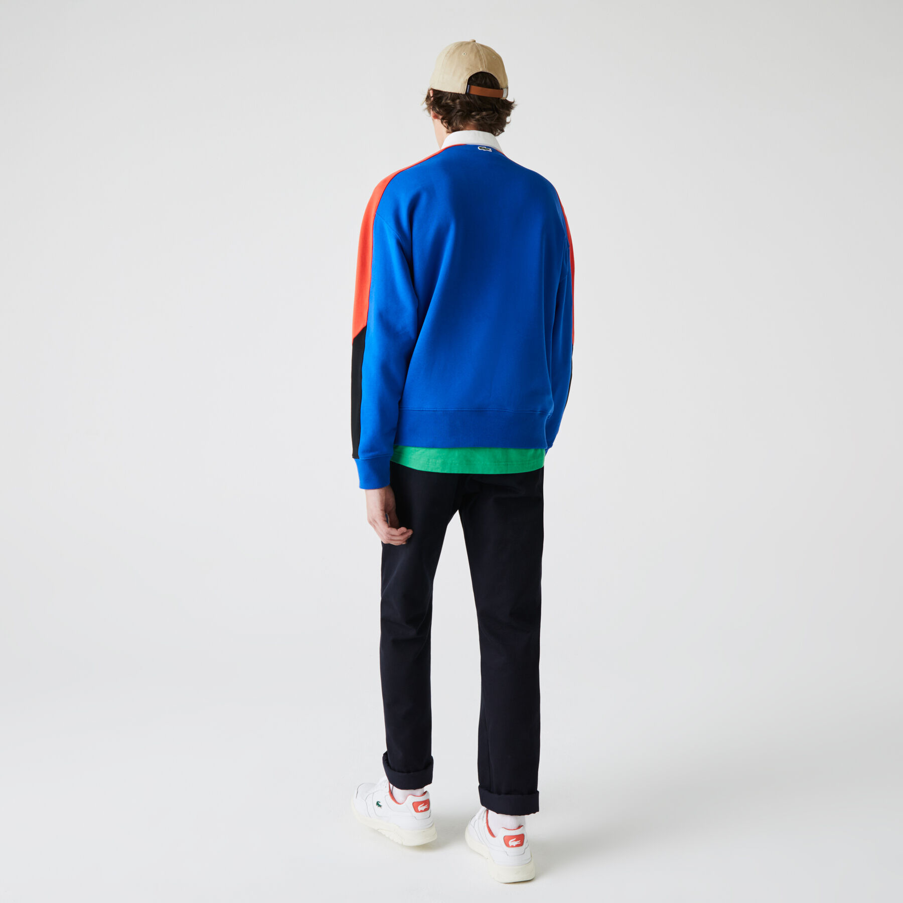 men s lacoste live colourblock fleece polo shirt sweatshirt