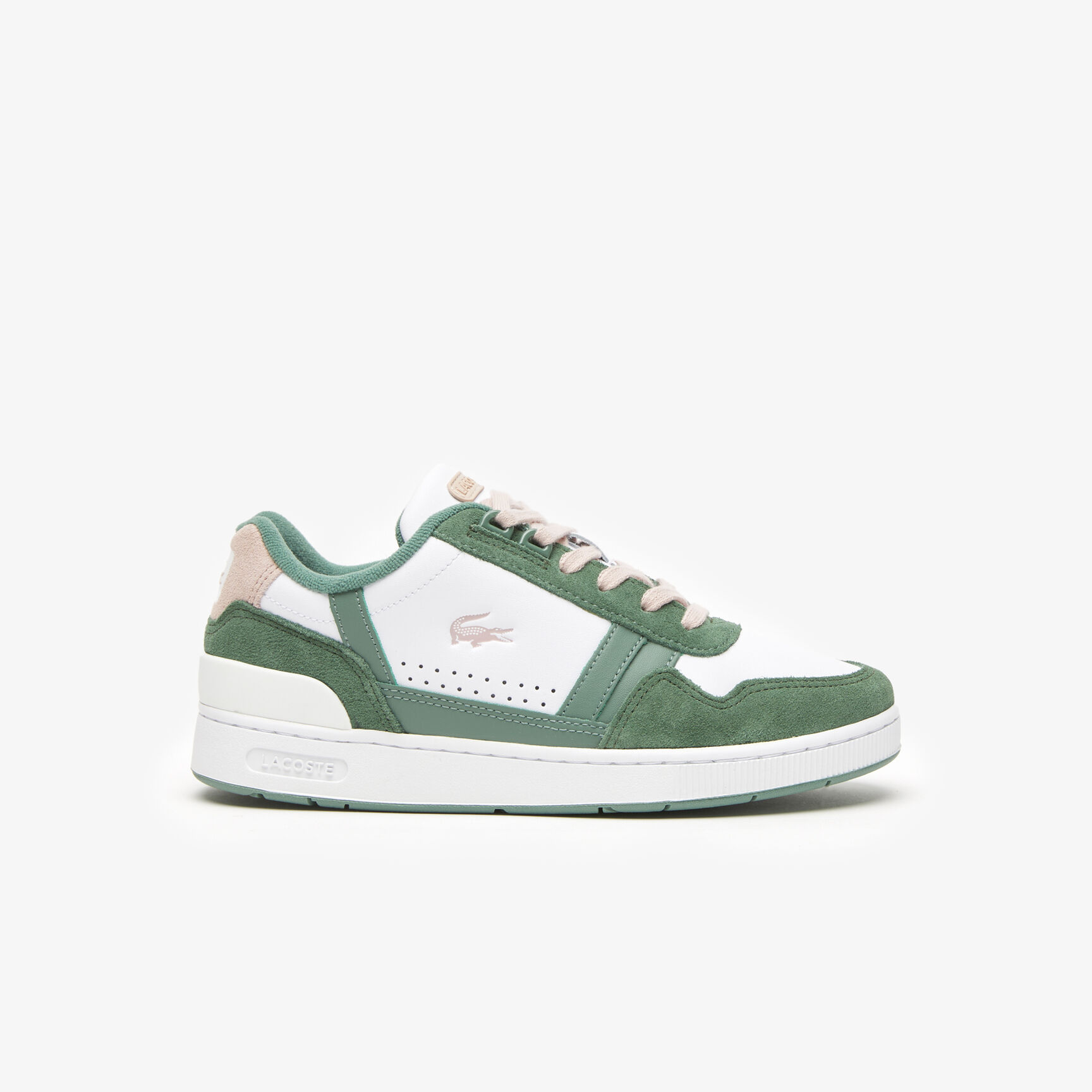 Women's Lacoste T-Clip Leather Colour Contrast Trainers Women's Lacoste T-Clip Leather Colour Contrast Trainers