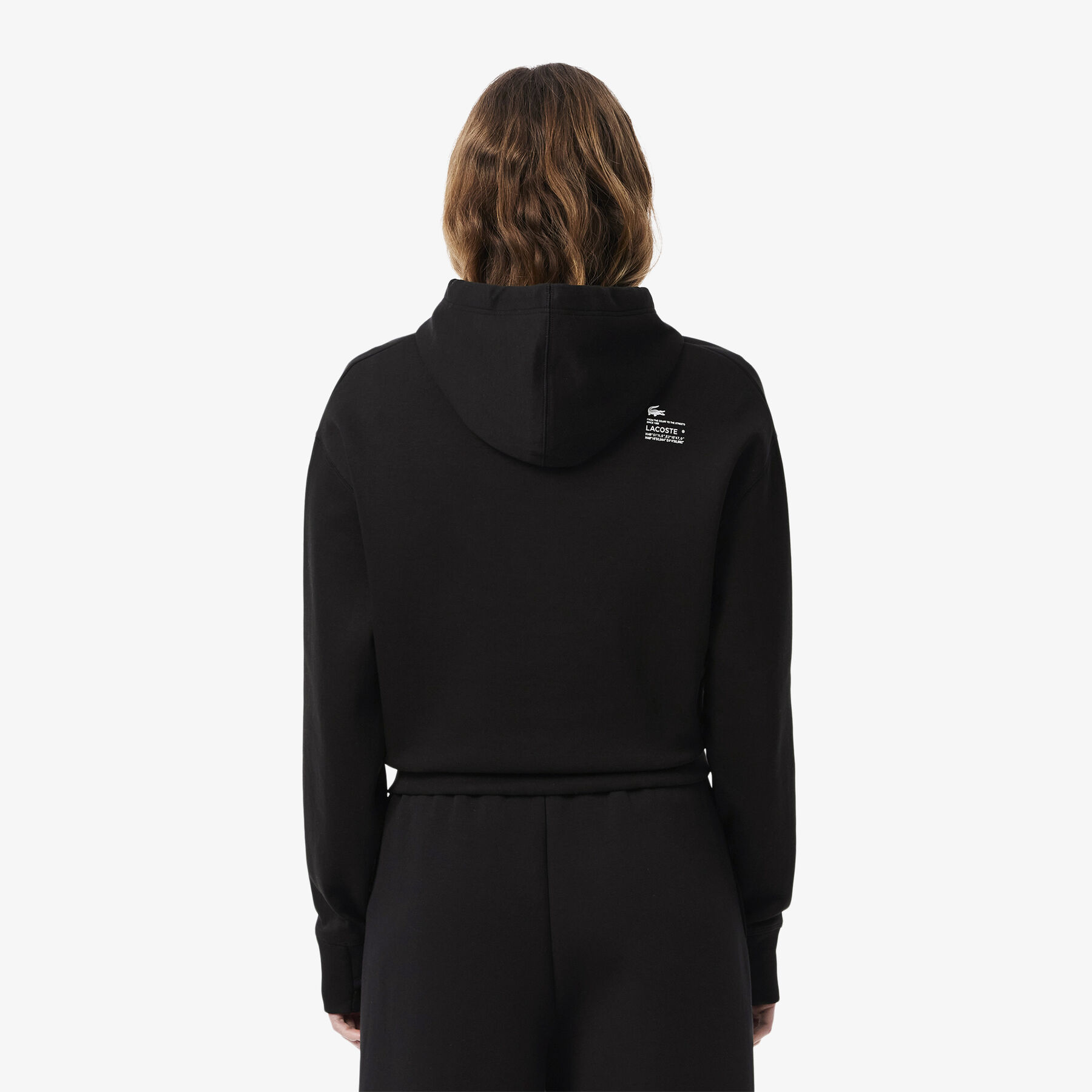 lacoste short cut cotton hoodie