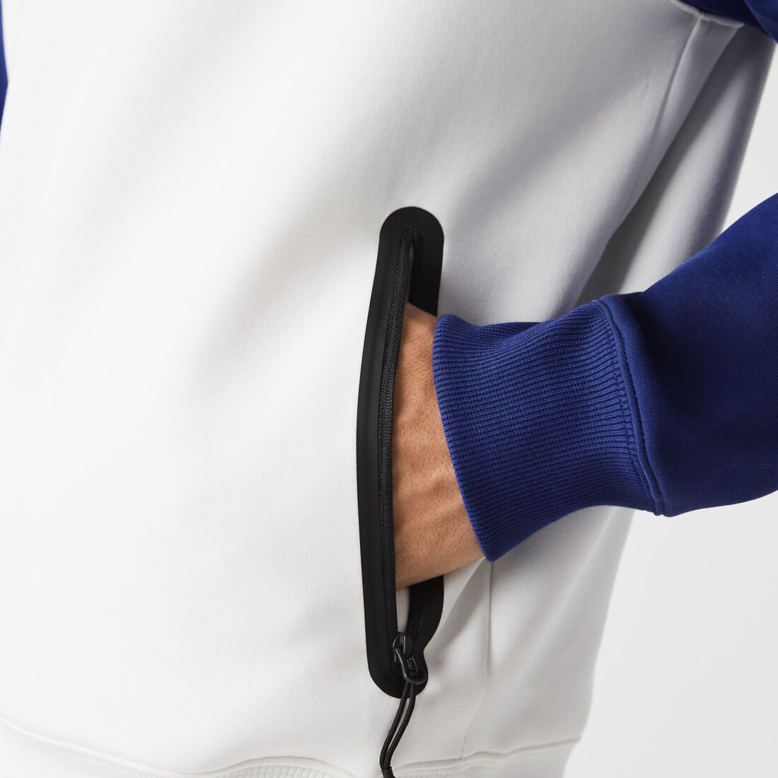 سويت شيرت رجالي ثنائي اللون وسحّاب وجيب متباين سويت شيرت رجالي ثنائي اللون وسحّاب وجيب متباين