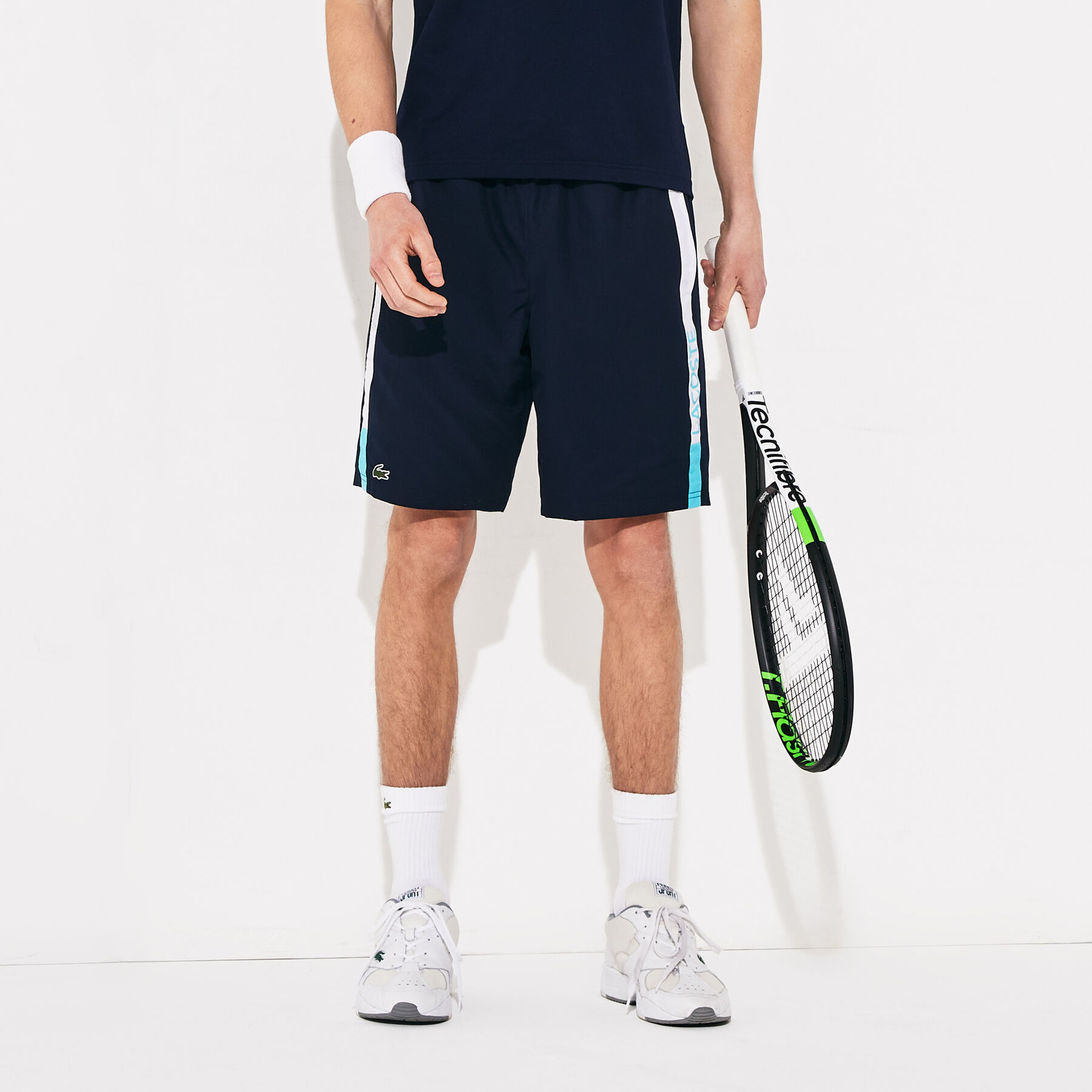 Men's Lacoste SPORT Branded Contrast Striped Light Shorts men s lacoste sport branded contrast striped light shorts