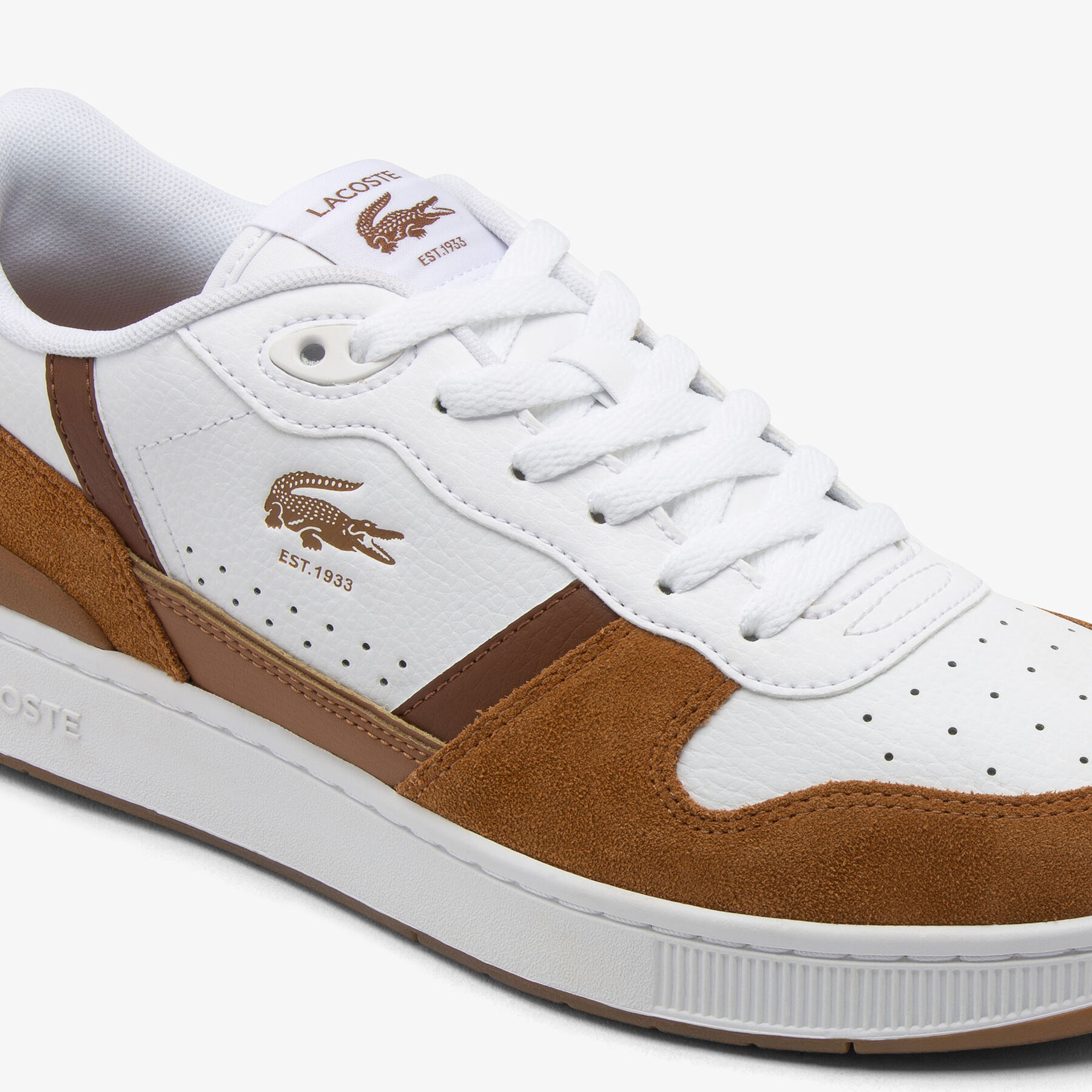 lacoste men s t clip set leather sneakers