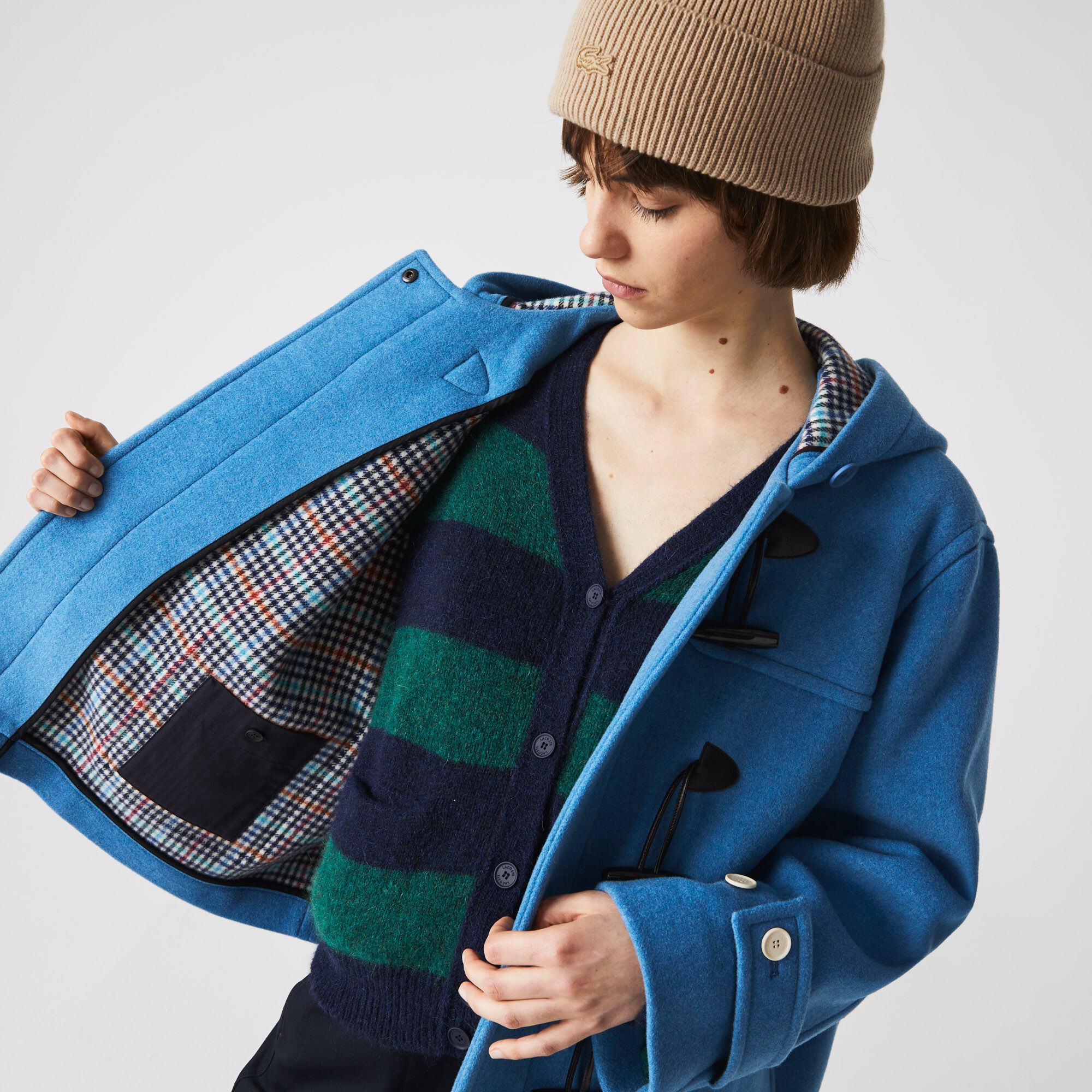 Buy Women s Lacoste L VE Short Wool Blend Duffel Coat Lacoste EG
