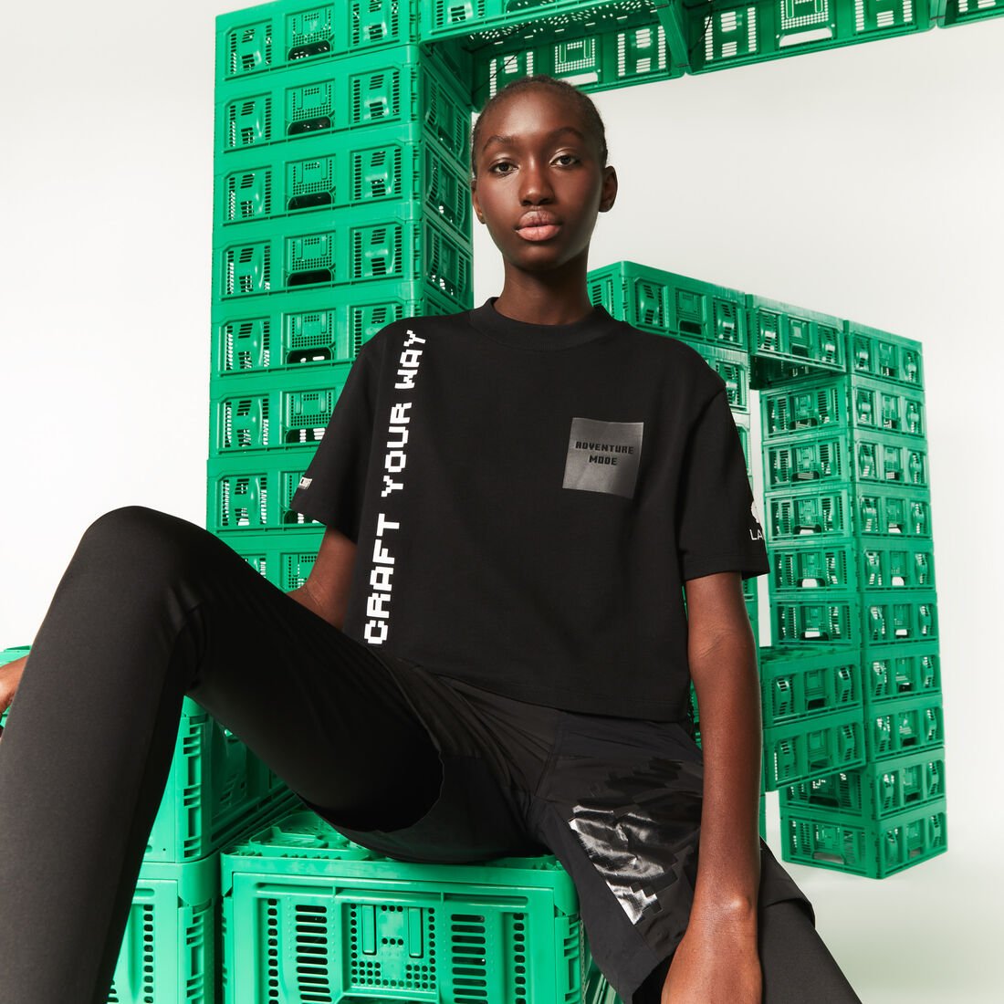 Women's Lacoste L!VE x Minecraft Short Organic Cotton T-Shirt Women's Lacoste L!VE x Minecraft Short Organic Cotton T-Shirt