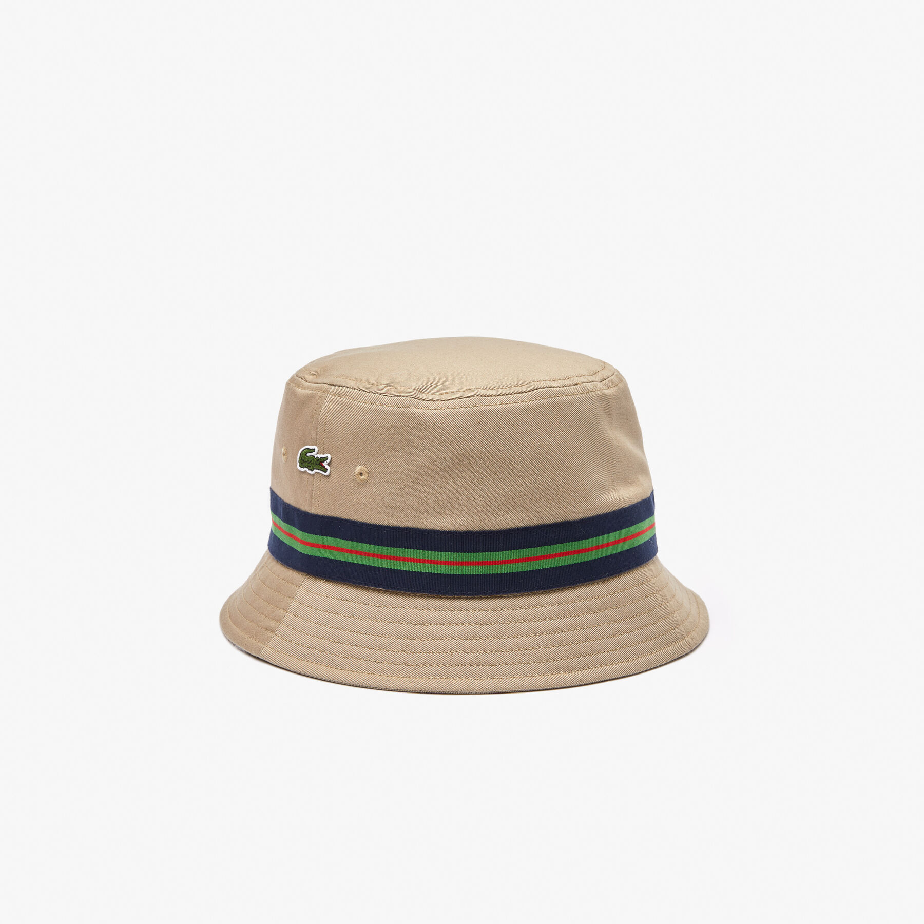 unisex lacoste organic cotton stripe band bucket hat