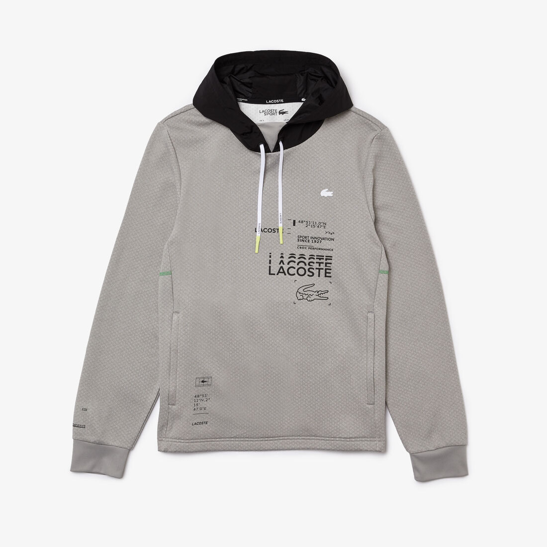 Men's Lacoste SPORT Nylon Contrast Hood Pullover Jacket Men's Lacoste SPORT Nylon Contrast Hood Pullover Jacket