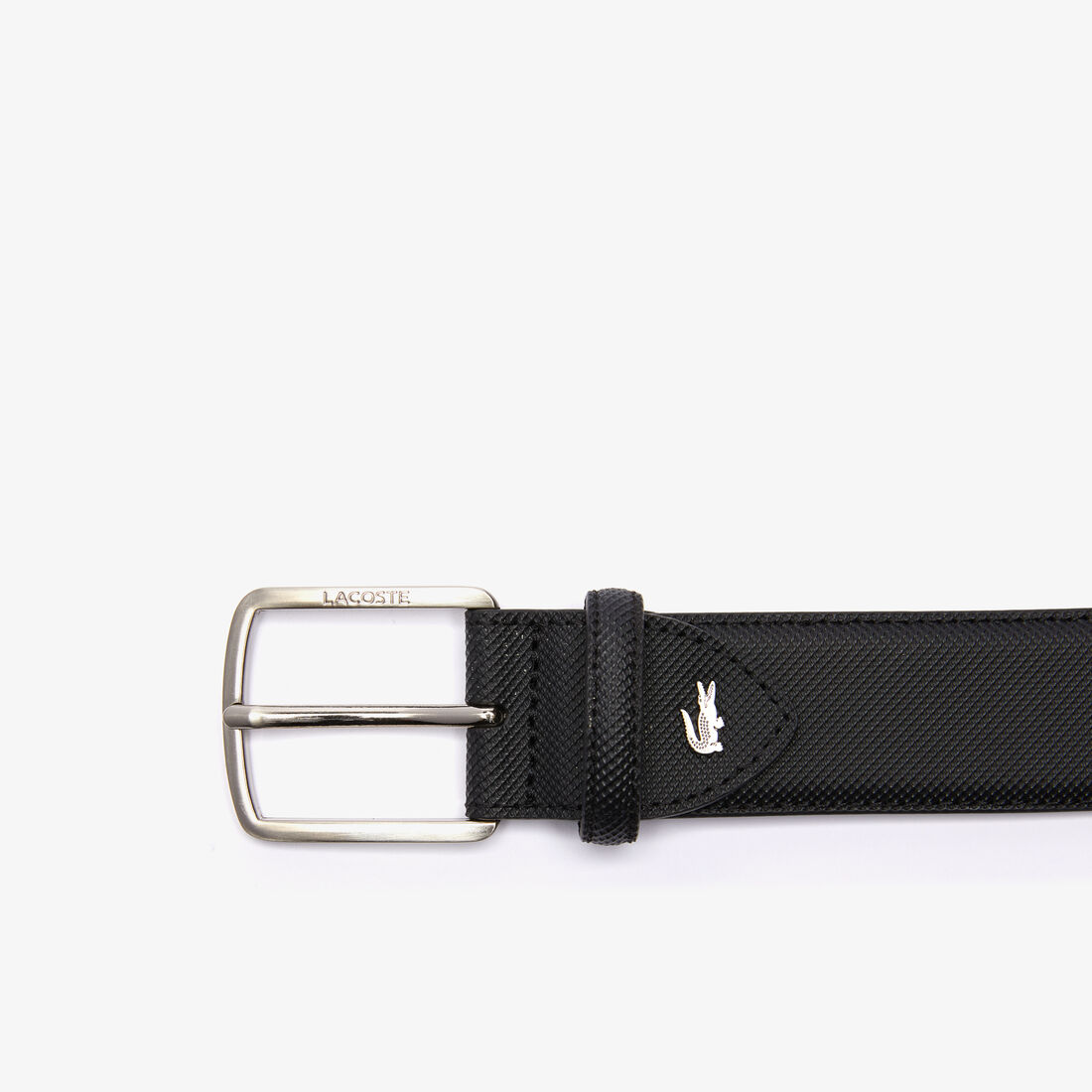 Men's Lacoste Engraved Buckle Piqué Canvas Belt Men's Lacoste Engraved Buckle Piqué Canvas Belt
