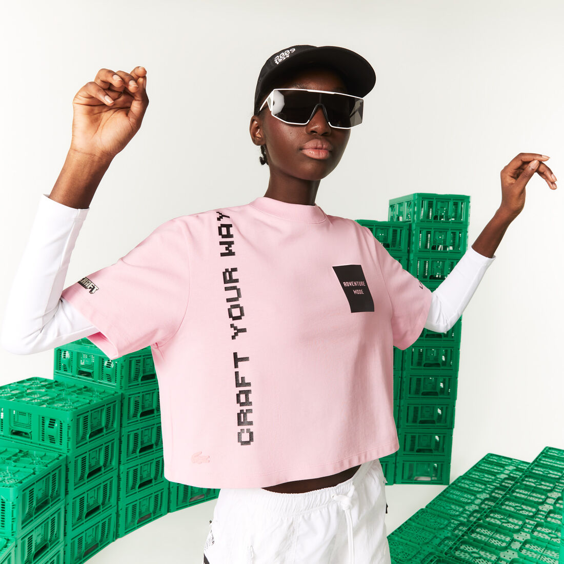 Women's Lacoste L!VE x Minecraft Short Organic Cotton T-Shirt Women's Lacoste L!VE x Minecraft Short Organic Cotton T-Shirt