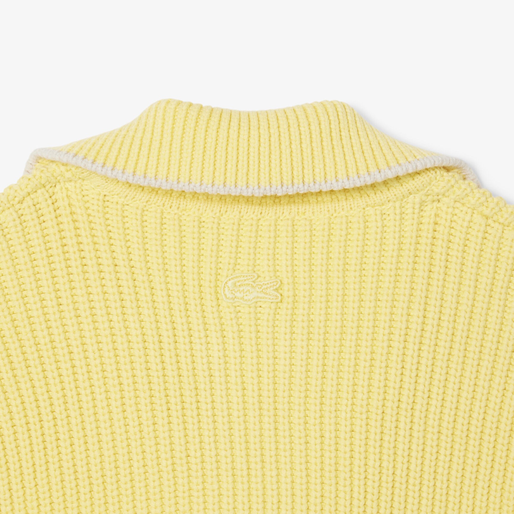 Zipped Cotton Badge Accent Sweater