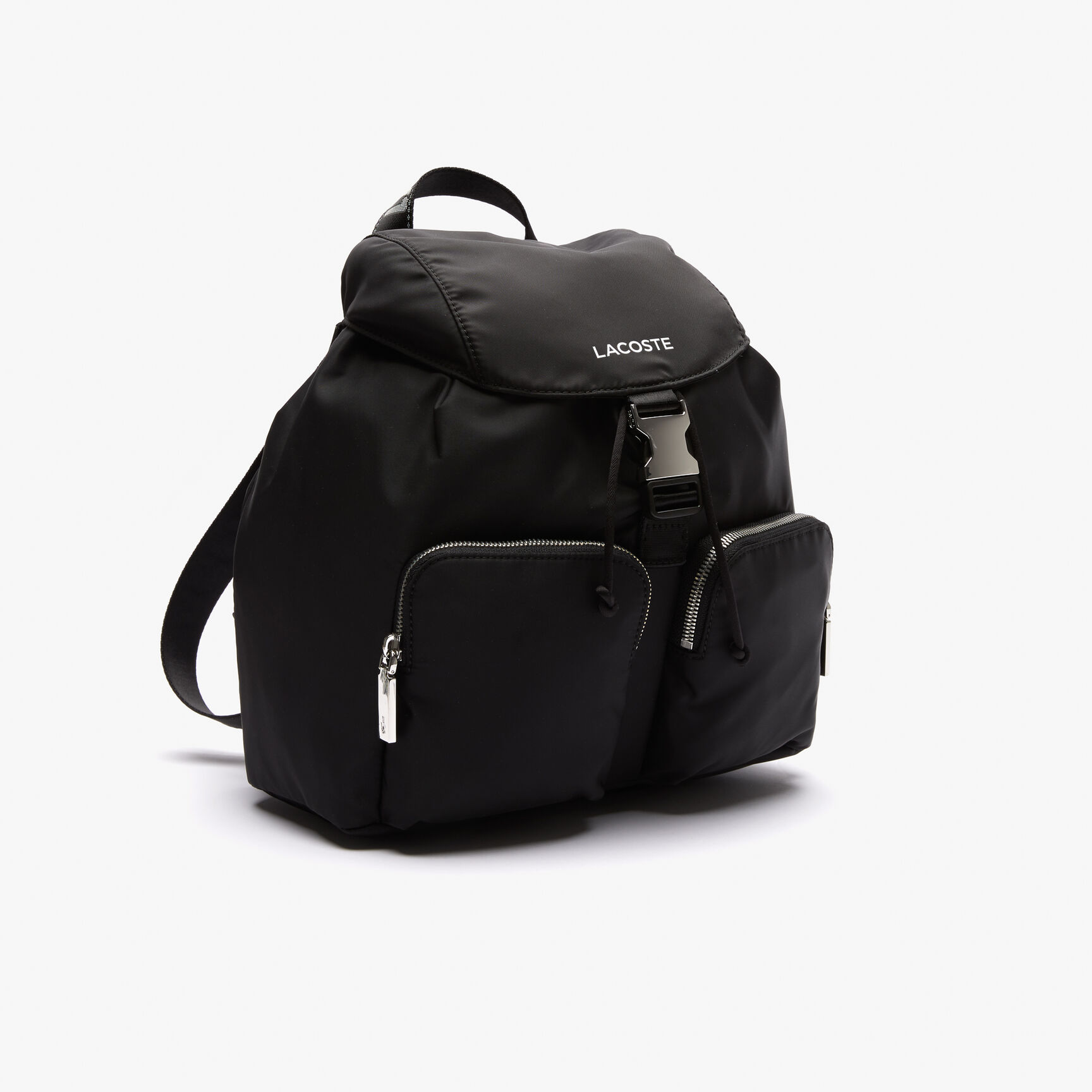 Unisex Lacoste Branded Nylon Flap Backpack