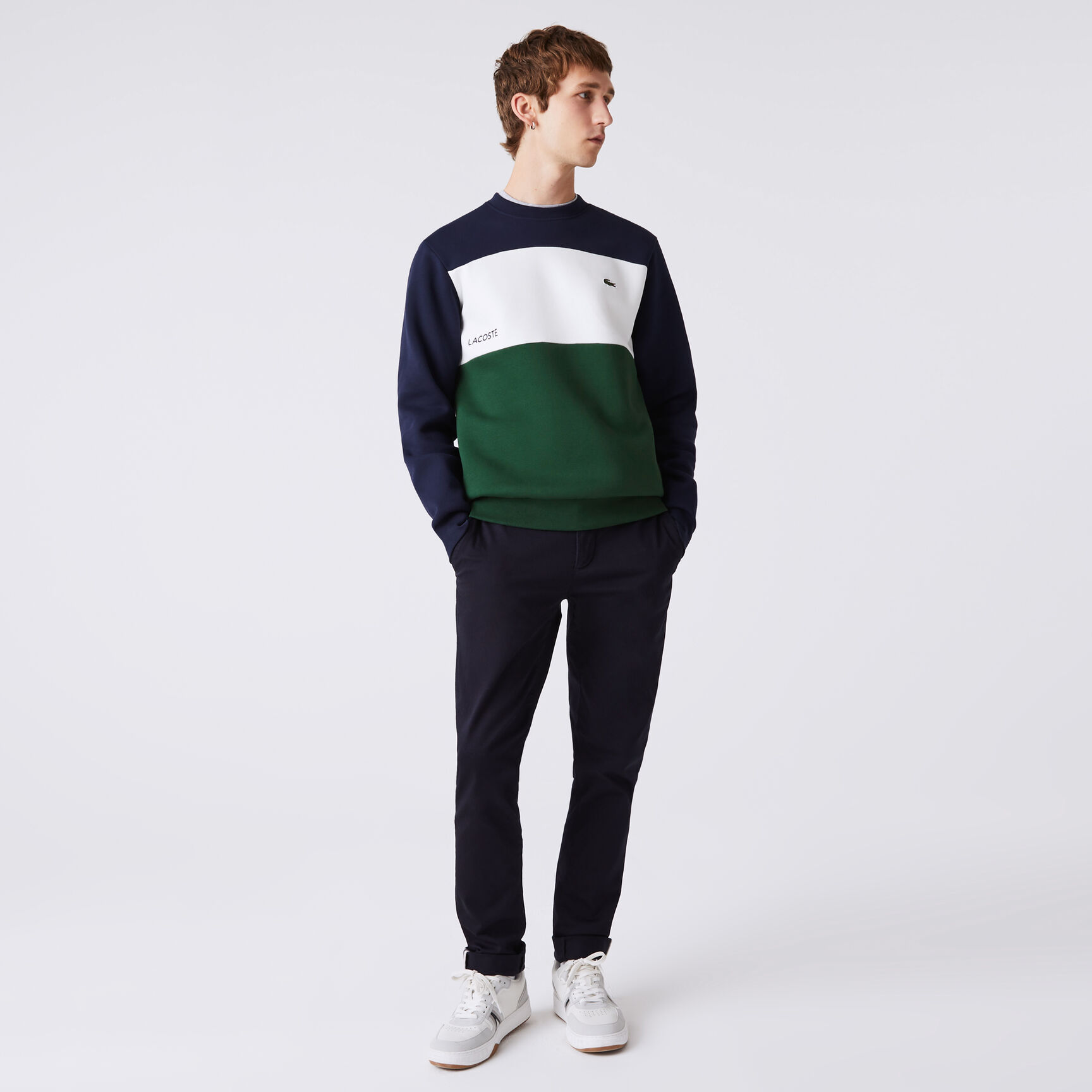 Men’s Lacoste Branded Color-Block Sweatshirt Men’s Lacoste Branded Color-Block Sweatshirt