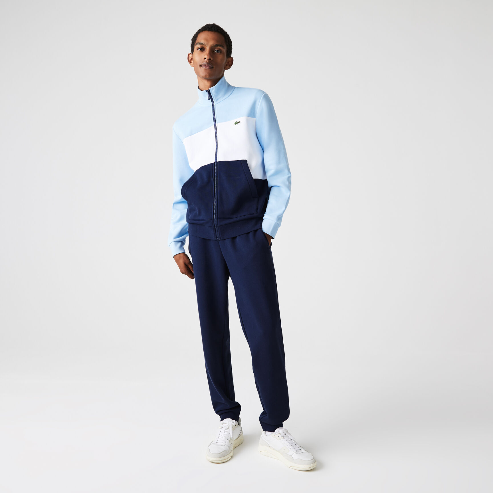 Men's Printed Colorblock Fleece Tracksuit