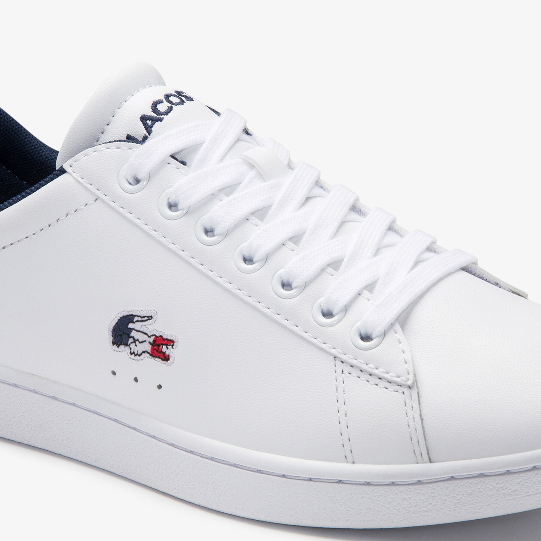 lacoste women s carnaby evo tricolore leather and synthetic trainers