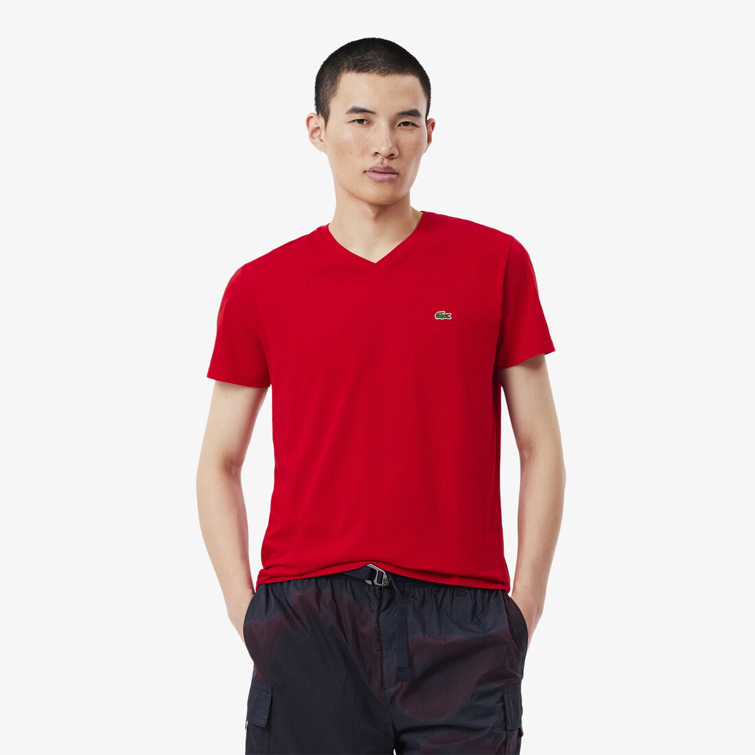 Men's V-neck Pima Cotton Jersey T-shirt