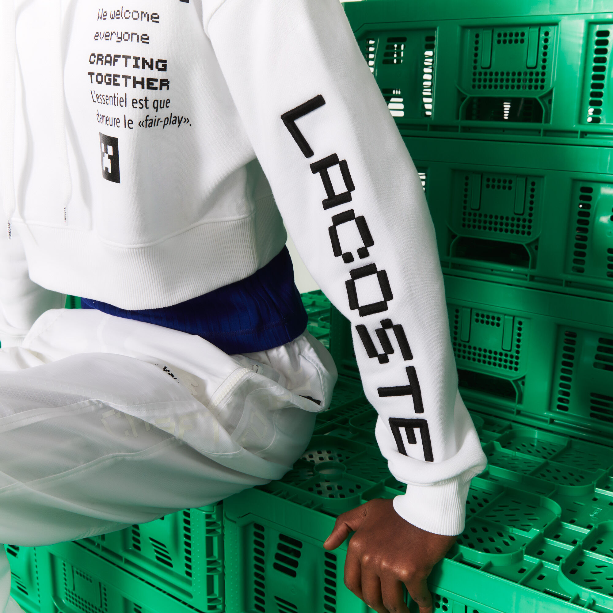 Buy Women s Lacoste L VE Collab Minecraft Oversized Fleece Hoodie Lacoste EG