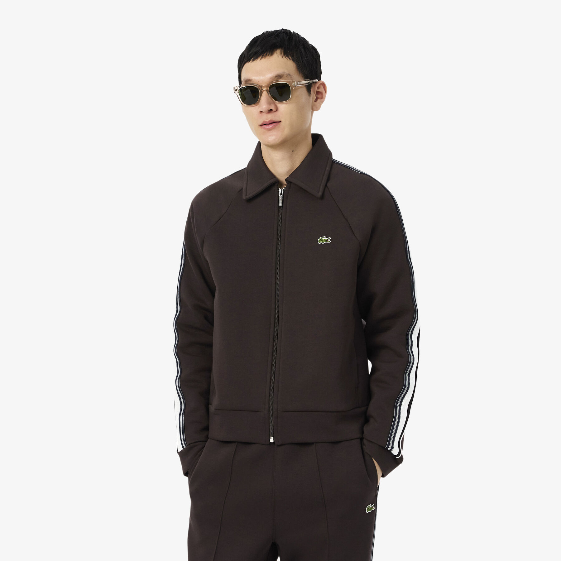 lacoste french made zipped sweatshirt