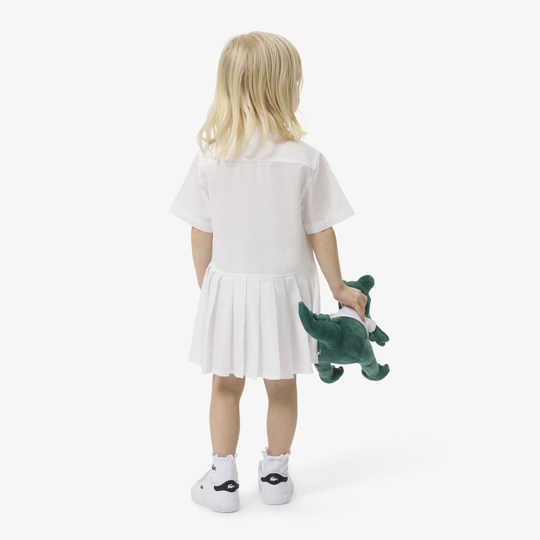 فستان قميص بتنورة من قماش البوبلين المطوي