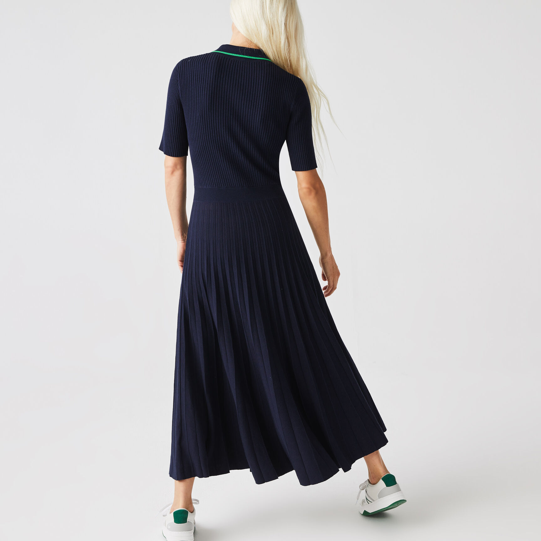 فستان بولو نسائي منسوج بكسرات فستان بولو نسائي منسوج بكسرات