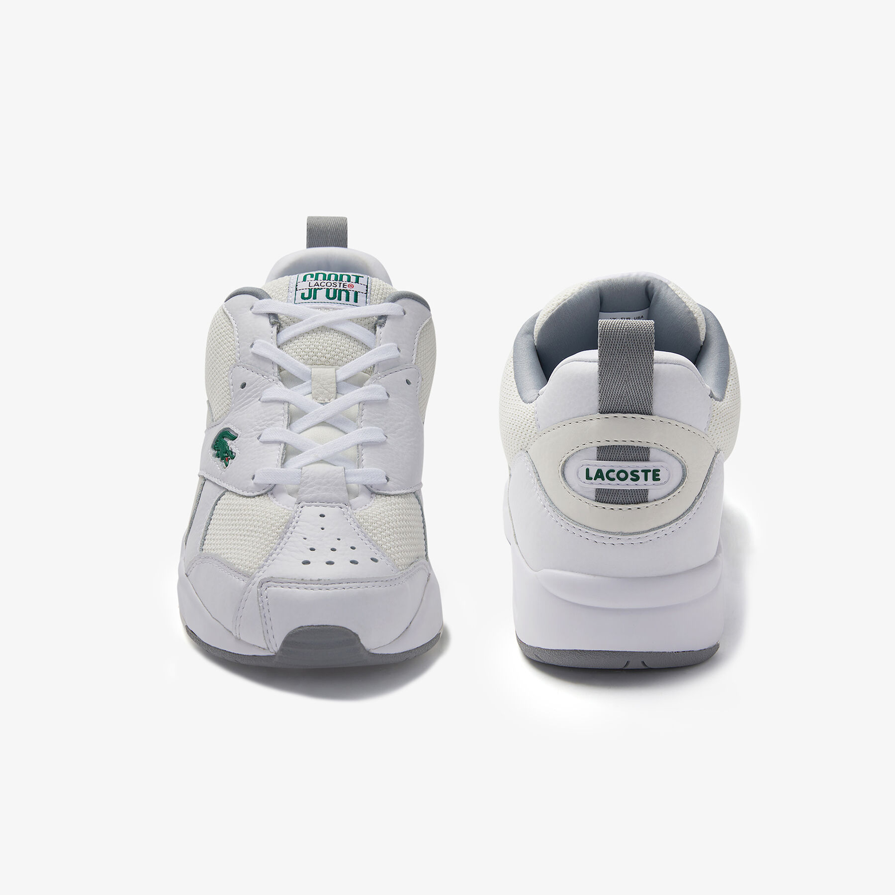 lacoste men s storm 96 leather and textile trainers