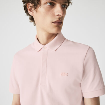 تيشيرت بولو قطن بيكيه مطاطي بقصة عادية للرجال مجموعة Lacoste Paris