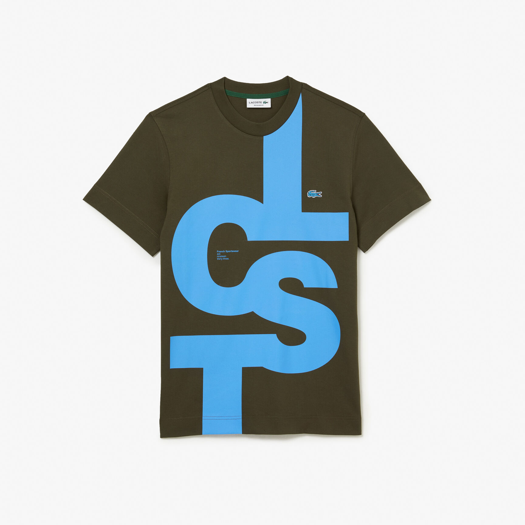 Men's Regular Fit Contrast Lettering Cotton T-Shirt