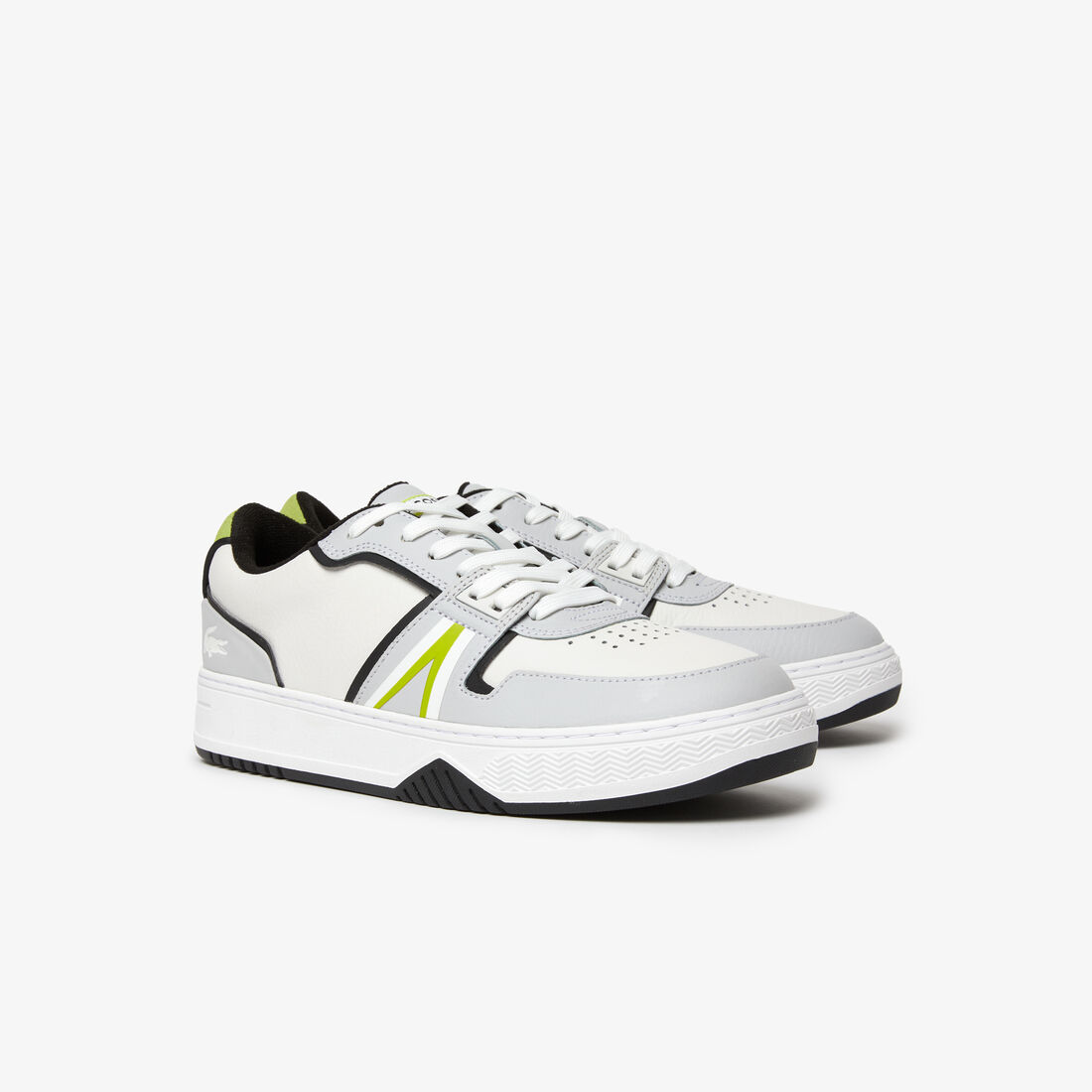Men's Lacoste L001 Leather Colour Contrast Trainers Men's Lacoste L001 Leather Colour Contrast Trainers