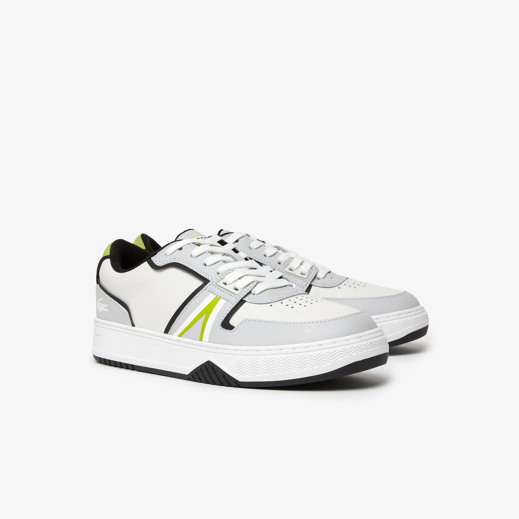 Men's Lacoste L001 Leather Colour Contrast Trainers men s lacoste l001 leather colour contrast trainers