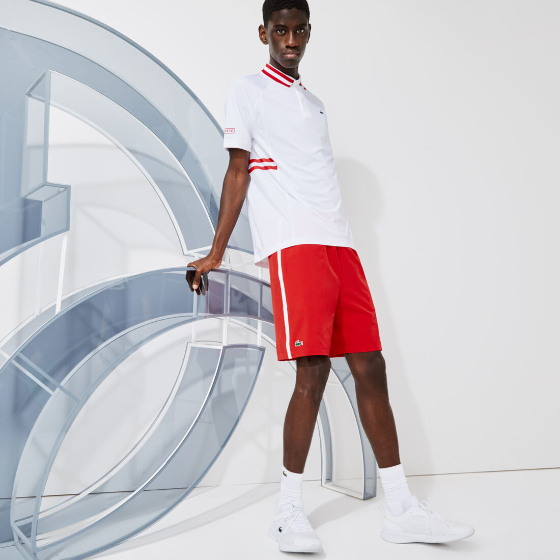 شورت مسامي مرن مجموعة Novak Djokovic وLacoste SPORT للرجال