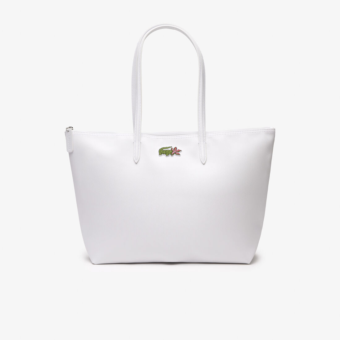 حقيبة يد كبيرة بطبعة تمساح للنساء مجموعة Lacoste x Netflix