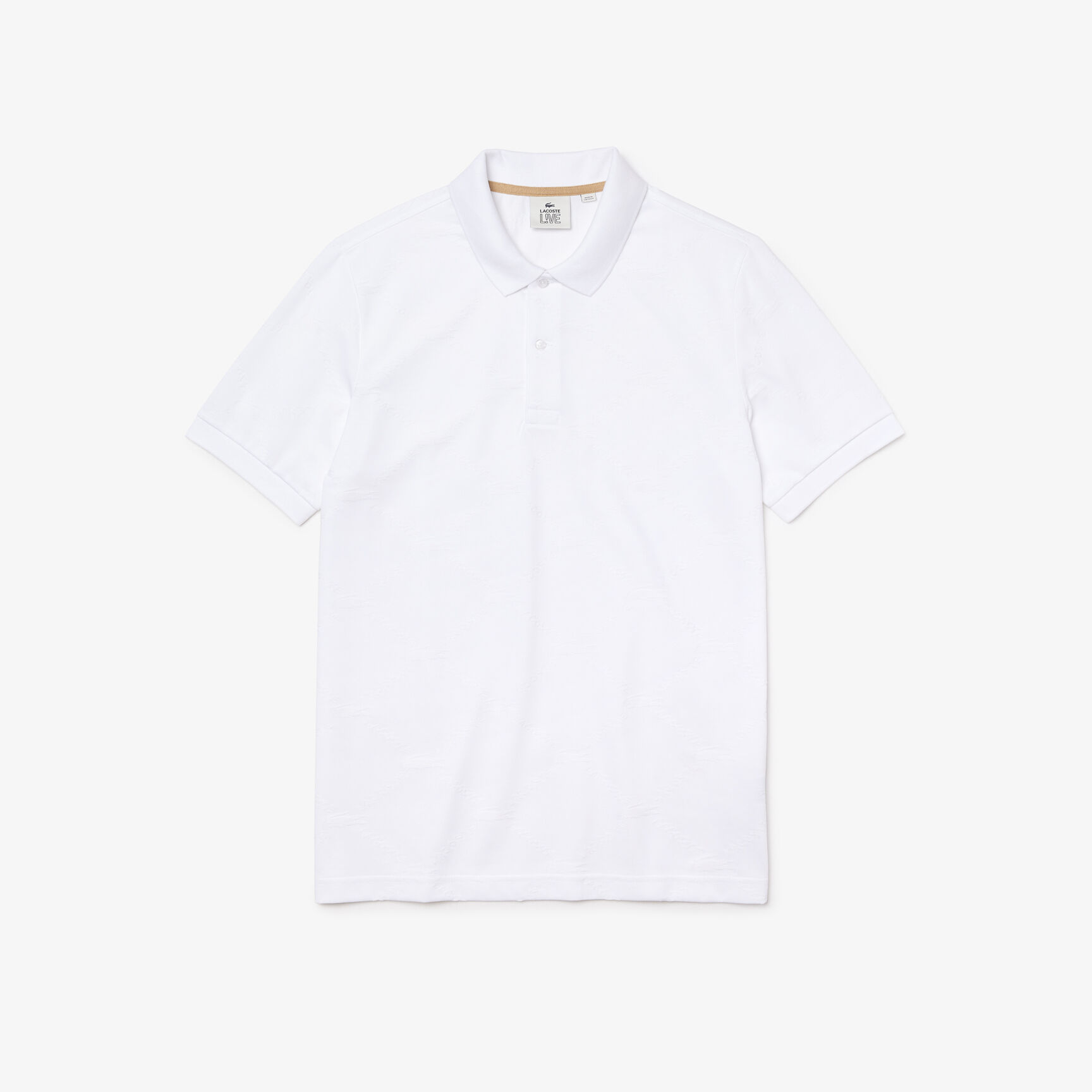 Men’s Lacoste LIVE Standard Fit Monogram Patterned Polo Men’s Lacoste LIVE Standard Fit Monogram Patterned Polo
