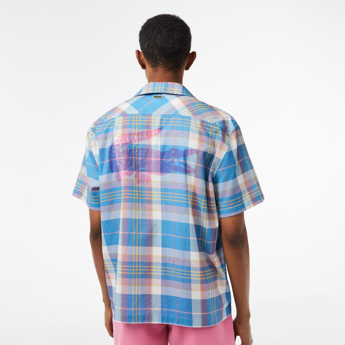 Men's Lacoste Short Sleeve Organic Cotton Check Shirt Men's Lacoste Short Sleeve Organic Cotton Check Shirt