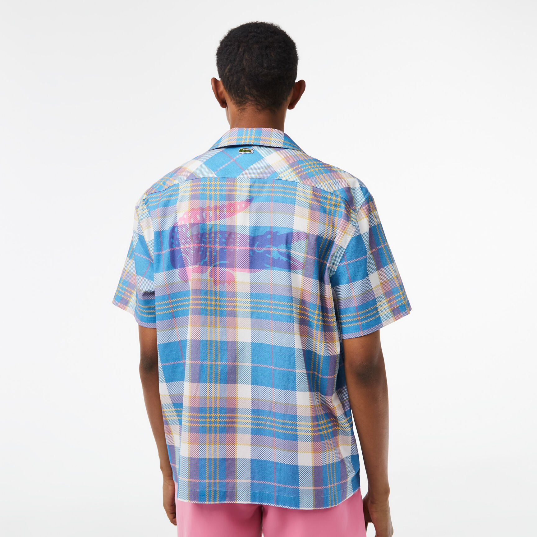 Men's Lacoste Short Sleeve Organic Cotton Check Shirt Men's Lacoste Short Sleeve Organic Cotton Check Shirt