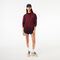 lacoste women s loose fit cotton blend jogger hoodie
