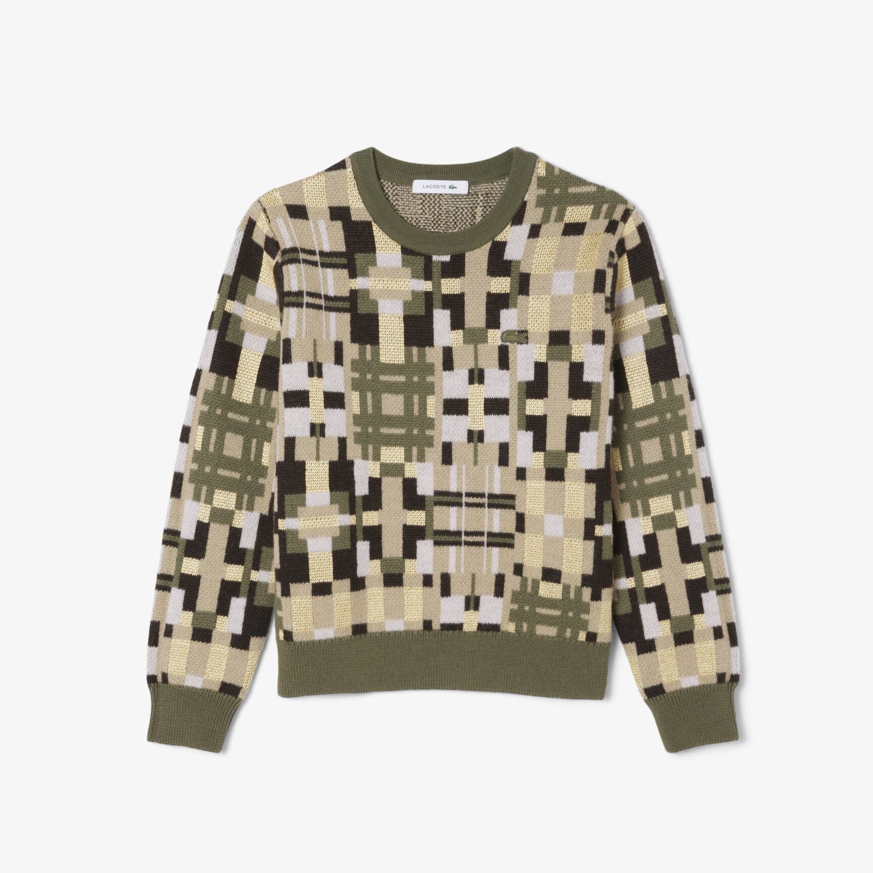 Crew Neck Wool Jacquard Graphic Sweater