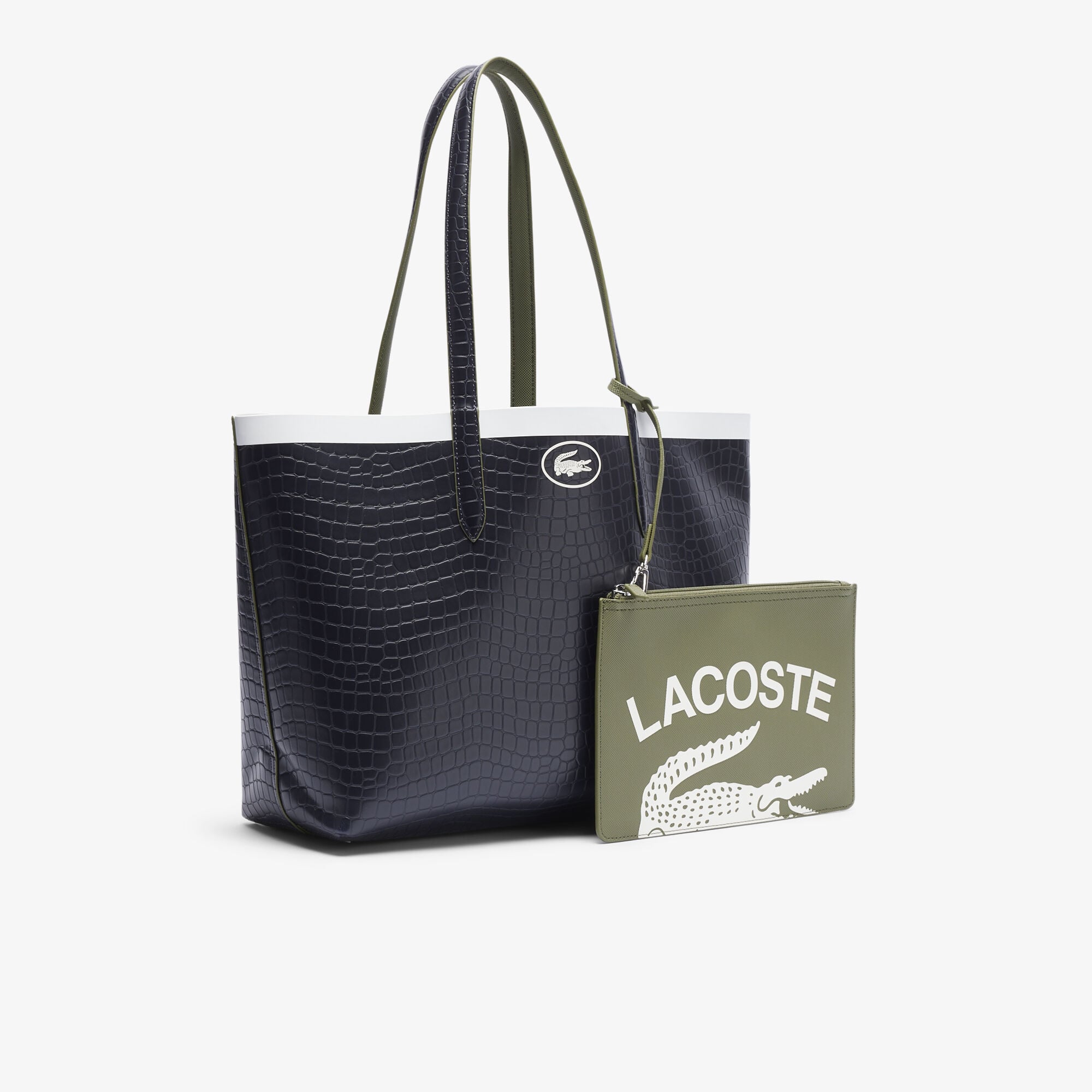 Anna Reversible Zipped Tote, Green | LACOSTE EG