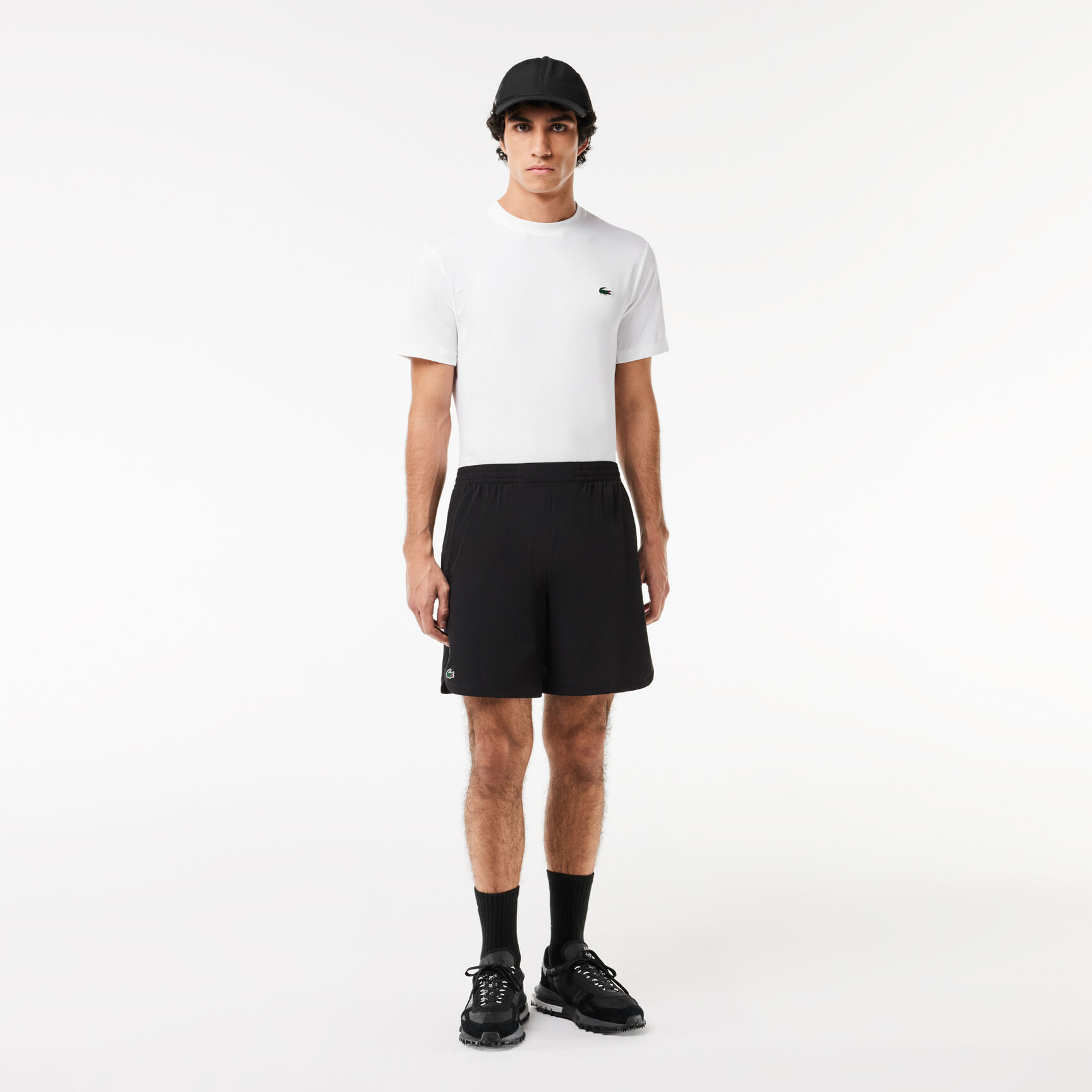 تي شيرت لاكوست بقصّة فضفاضة وفتحة رقبة مستديرة وطبعة التمساح للرجال تي شيرت لاكوست بقصّة فضفاضة وفتحة رقبة مستديرة وطبعة التمساح للرجال