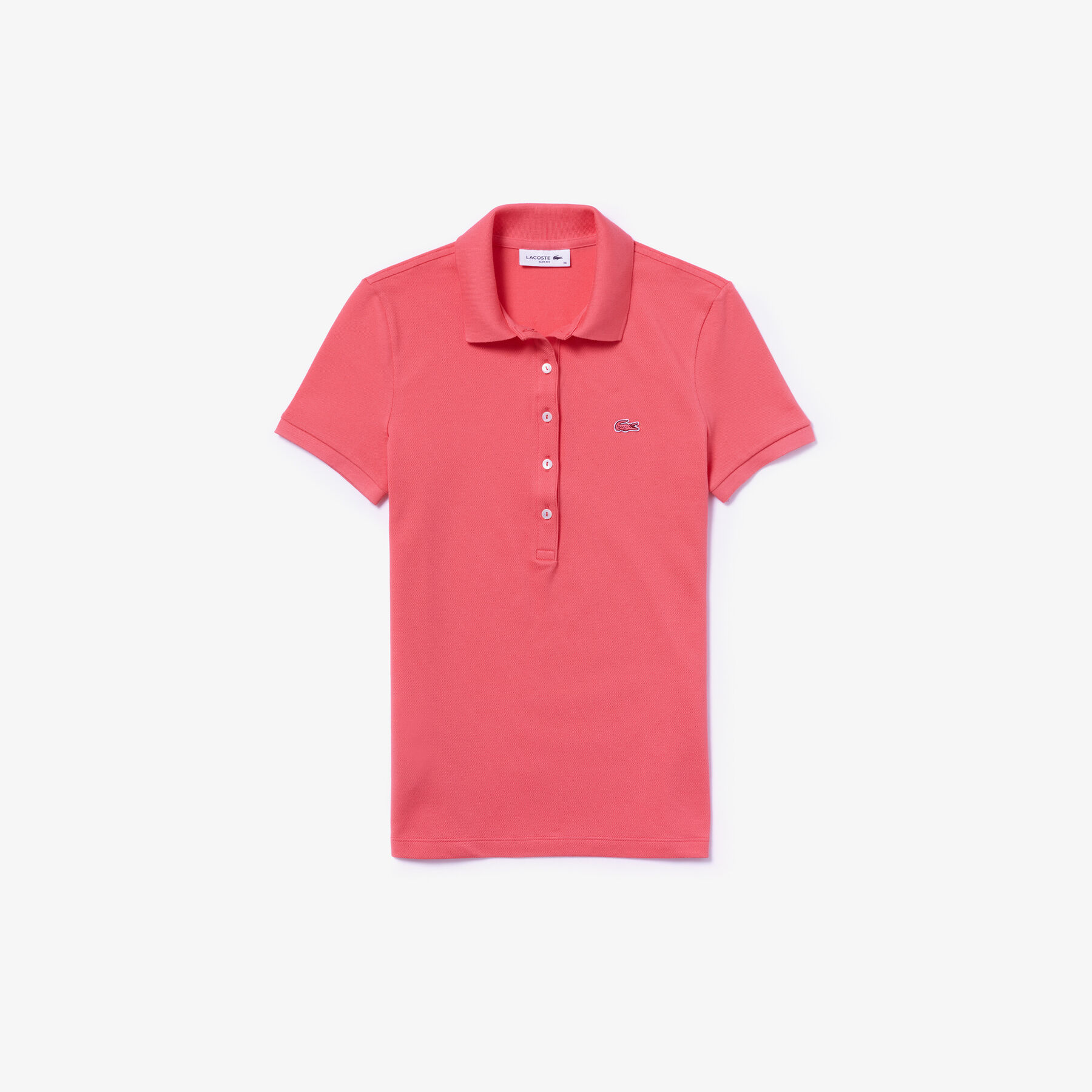 قميص بولو نسائي من قطن ميني بيكيه المرن ذو قصة ضيقة من Lacoste لاكوست قميص بولو نسائي من قطن ميني بيكيه المرن ذو قصة ضيقة من lacoste