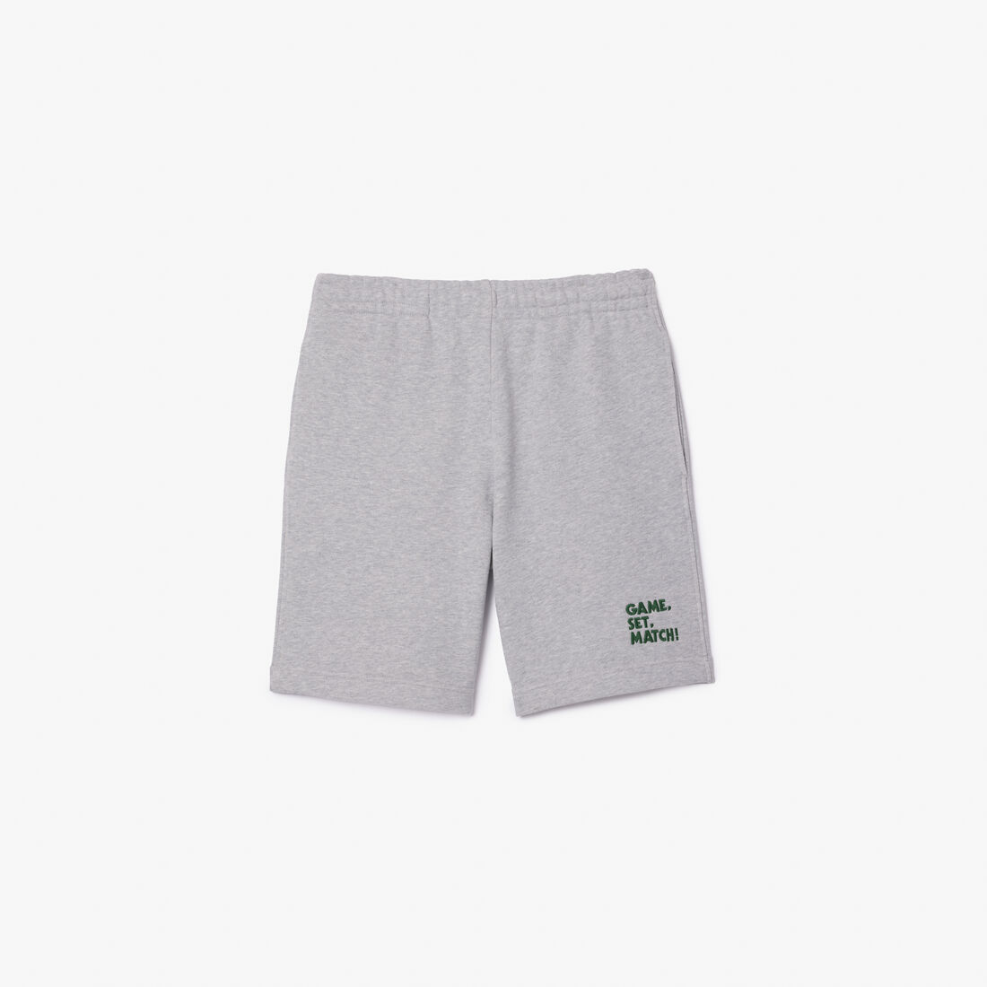 Embroidered Slogan Fleece Jogger Shorts